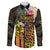 Personalised Vanuatu Independence Day Family Matching Off The Shoulder Long Sleeve Dress and Hawaiian Shirt Carving Drum Sand Drawing Turtle