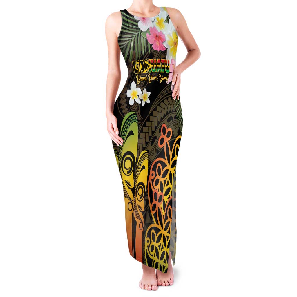 Personalised Vanuatu Independence Day Family Matching Tank Maxi Dress and Hawaiian Shirt Carving Drum Sand Drawing Turtle