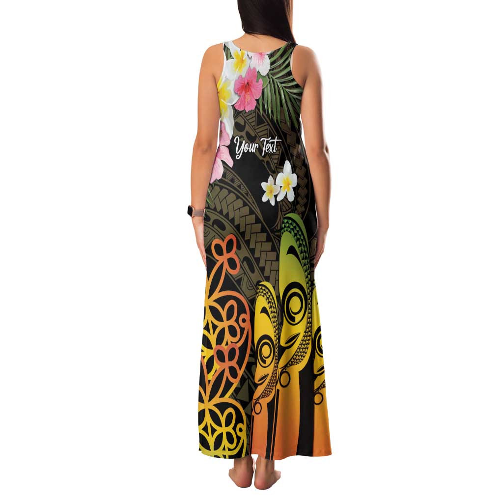 Personalised Vanuatu Independence Day Family Matching Tank Maxi Dress and Hawaiian Shirt Carving Drum Sand Drawing Turtle