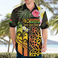 Personalised Vanuatu Independence Day Hawaiian Shirt Carving Drum Sand Drawing Turtle LT14 - Polynesian Pride