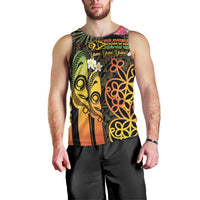 Personalised Vanuatu Independence Day Men Tank Top Carving Drum Sand Drawing Turtle LT14 - Polynesian Pride