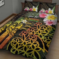 Personalised Vanuatu Independence Day Quilt Bed Set Carving Drum Sand Drawing Turtle LT14 - Polynesian Pride