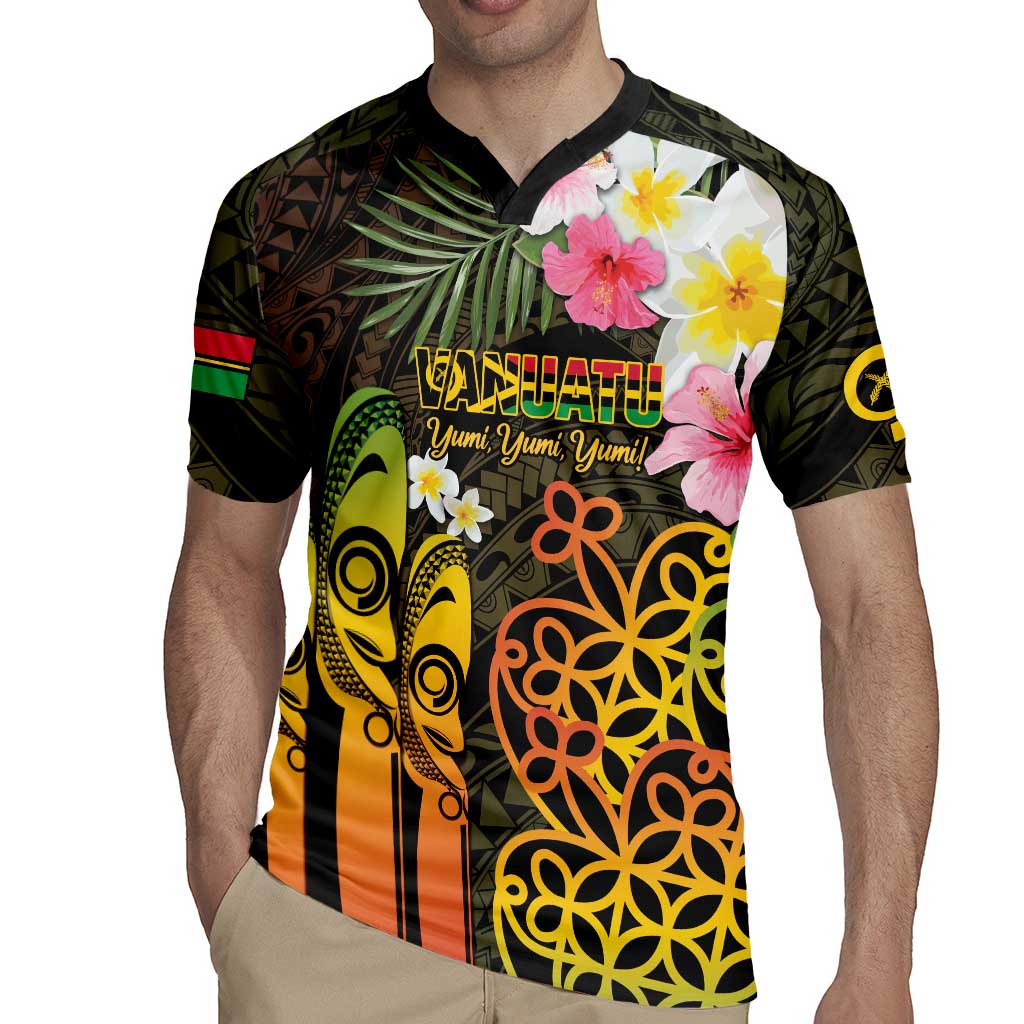 Personalised Vanuatu Independence Day Rugby Jersey Carving Drum Sand Drawing Turtle