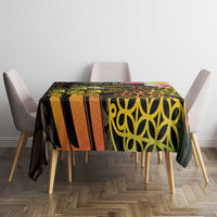 Personalised Vanuatu Independence Day Tablecloth Carving Drum Sand Drawing Turtle LT14 - Polynesian Pride