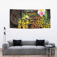 Personalised Vanuatu Independence Day Tapestry Carving Drum Sand Drawing Turtle