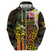 Personalised Vanuatu Independence Day Zip Hoodie Carving Drum Sand Drawing Turtle