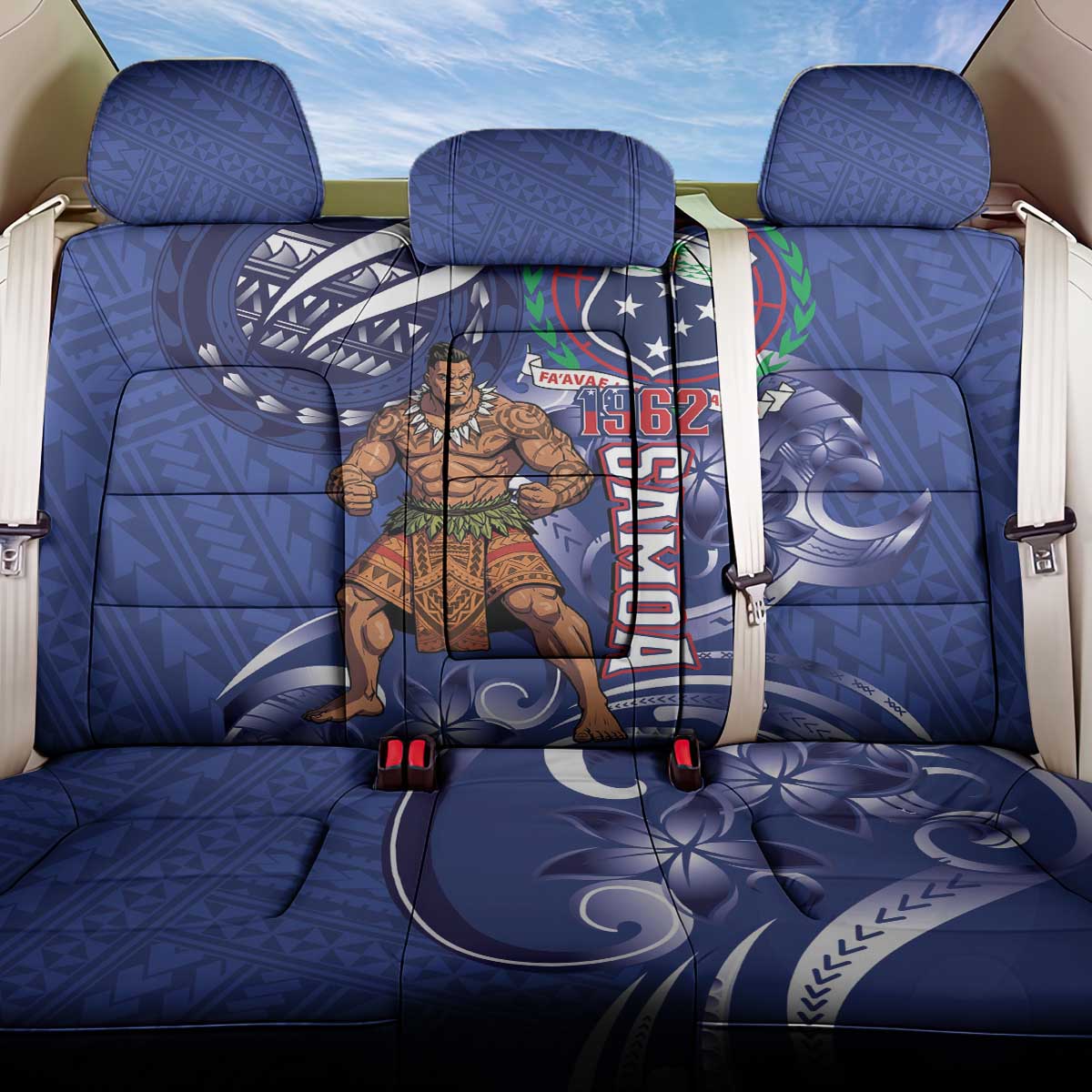 Samoa Independence Day Back Car Seat Cover 1962 Proud Samoan Warrior