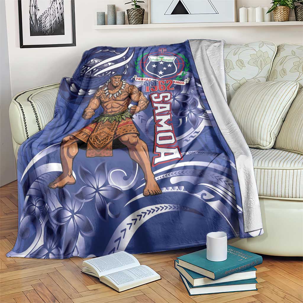 Samoa Independence Day Blanket 1962 Proud Samoan Warrior LT14 Blue - Polynesian Pride
