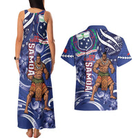Samoa Independence Day Couples Matching Tank Maxi Dress and Hawaiian Shirt 1962 Proud Samoan Warrior