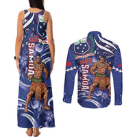 Samoa Independence Day Couples Matching Tank Maxi Dress and Long Sleeve Button Shirt 1962 Proud Samoan Warrior LT14 - Polynesian Pride