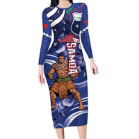 Samoa Independence Day Family Matching Long Sleeve Bodycon Dress and Hawaiian Shirt 1962 Proud Samoan Warrior