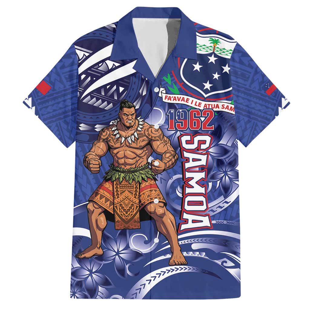 Samoa Independence Day Family Matching Short Sleeve Bodycon Dress and Hawaiian Shirt 1962 Proud Samoan Warrior