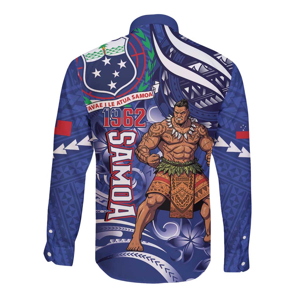 Samoa Independence Day Long Sleeve Button Shirt 1962 Proud Samoan Warrior LT14 - Polynesian Pride