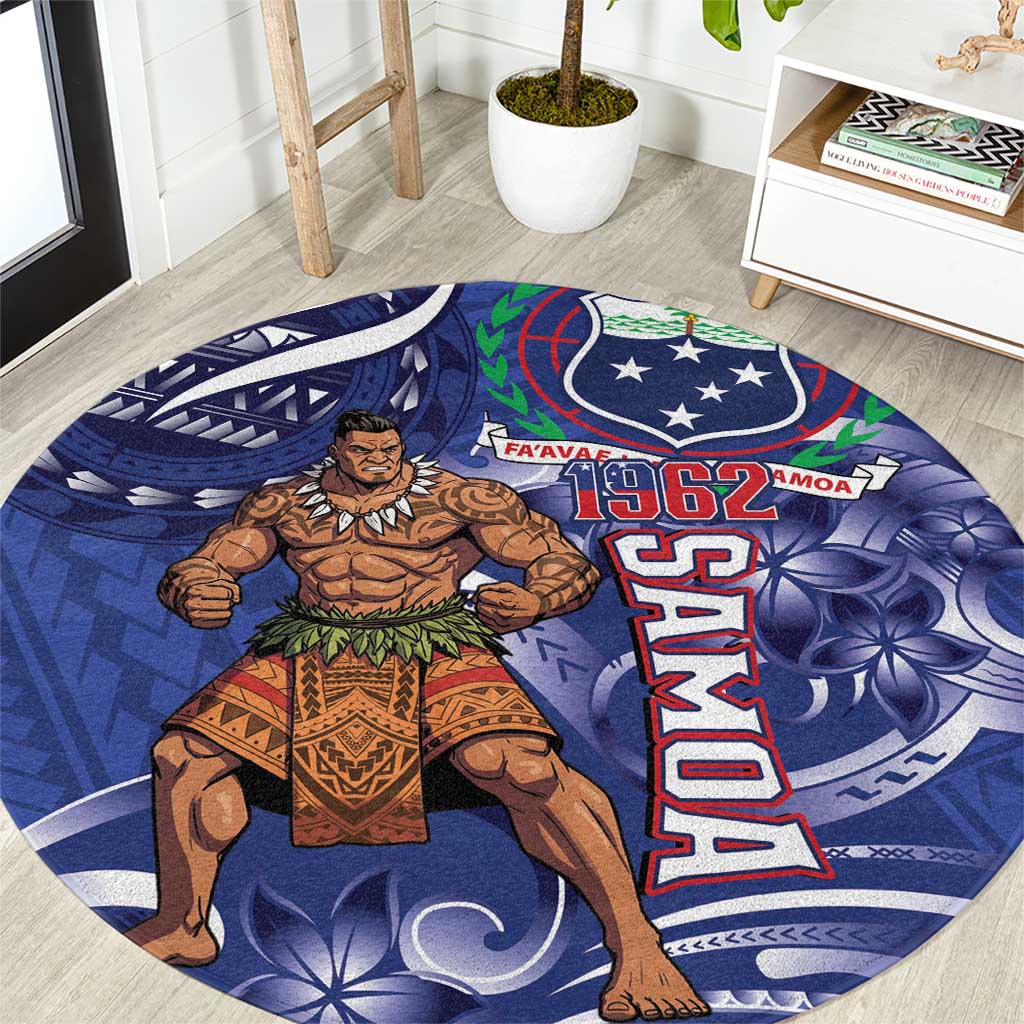 Samoa Independence Day Round Carpet 1962 Proud Samoan Warrior