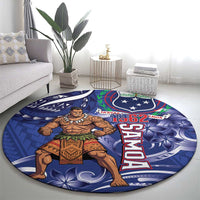 Samoa Independence Day Round Carpet 1962 Proud Samoan Warrior