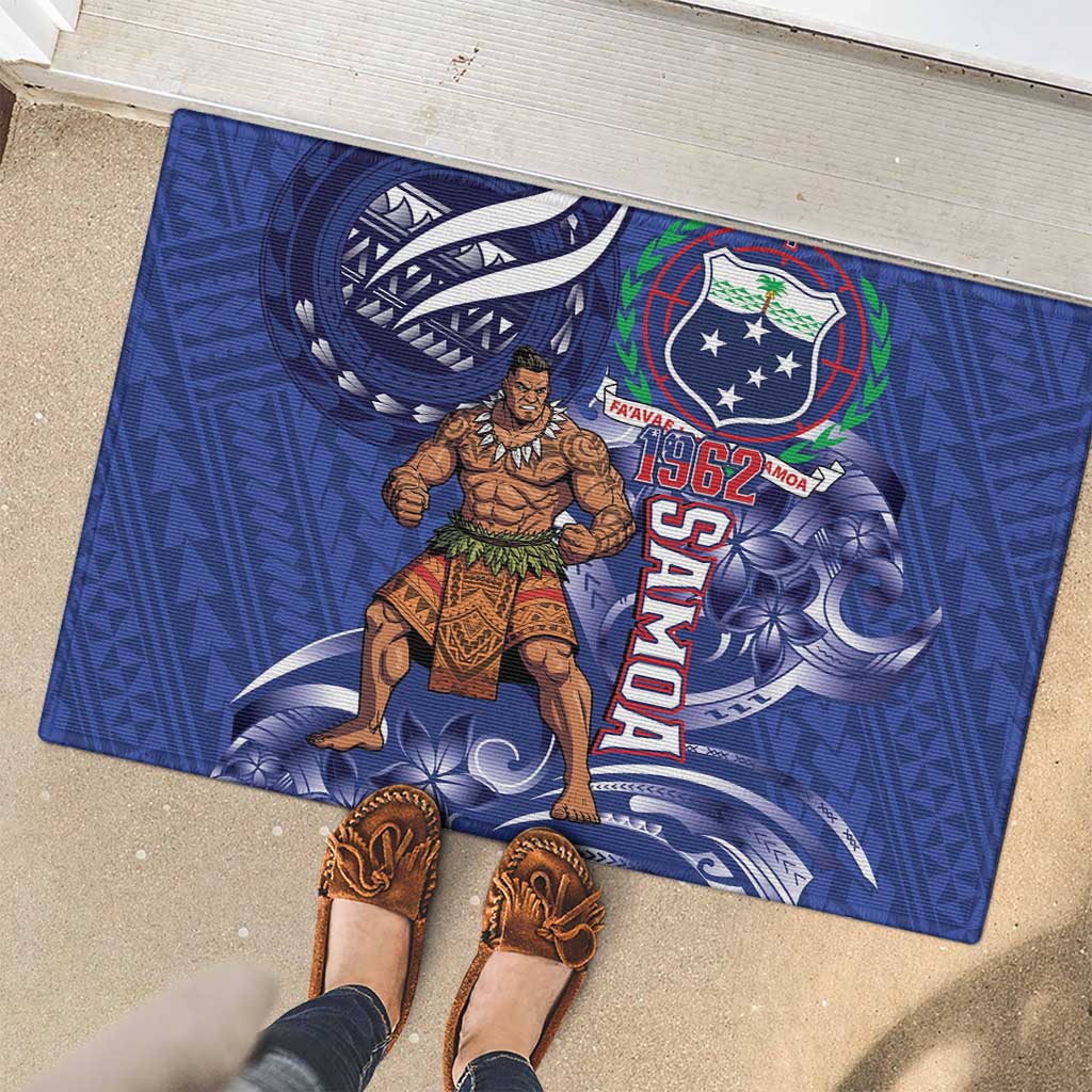 Samoa Independence Day Rubber Doormat 1962 Proud Samoan Warrior LT14 - Polynesian Pride