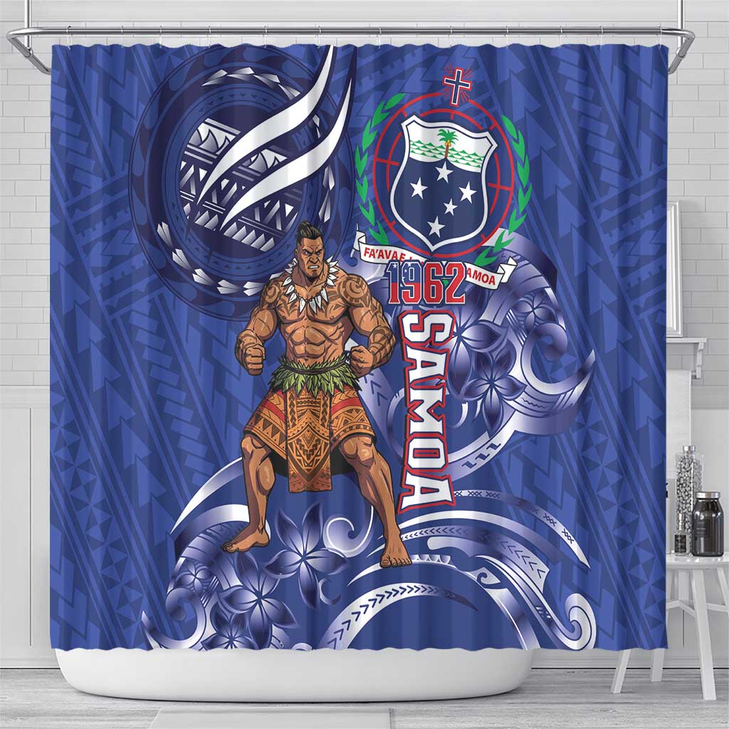 Samoa Independence Day Shower Curtain 1962 Proud Samoan Warrior