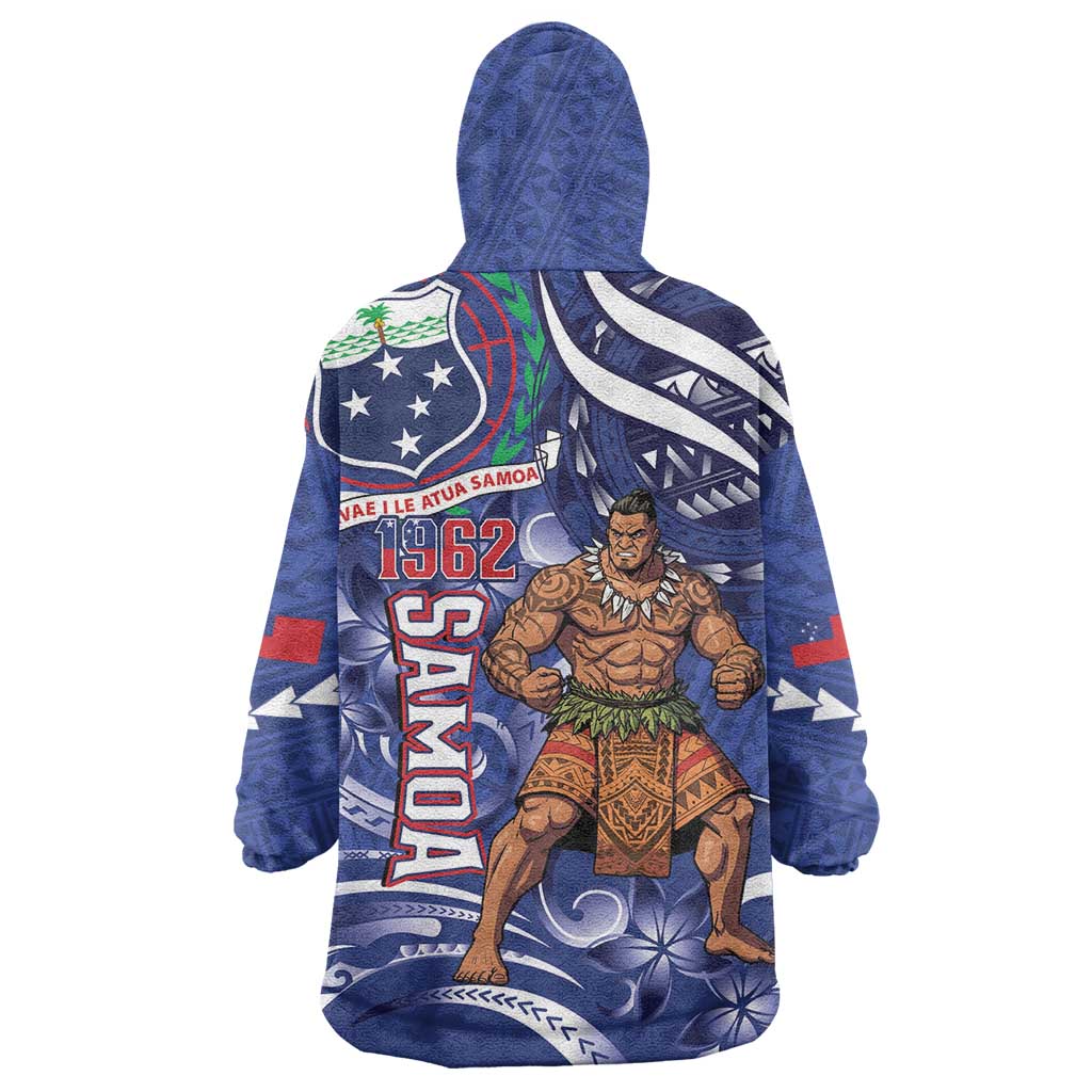 Samoa Independence Day Wearable Blanket Hoodie 1962 Proud Samoan Warrior LT14 - Polynesian Pride