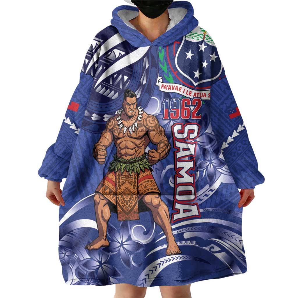Samoa Independence Day Wearable Blanket Hoodie 1962 Proud Samoan Warrior LT14 - Polynesian Pride