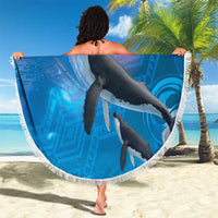 Paikea New Zealand Matariki Beach Blanket Humpback Whale Taniko Motifs Ocean Vibes LT14 - Polynesian Pride