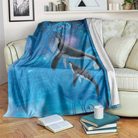 Paikea New Zealand Matariki Blanket Humpback Whale Taniko Motifs Ocean Vibes LT14 Blue - Polynesian Pride