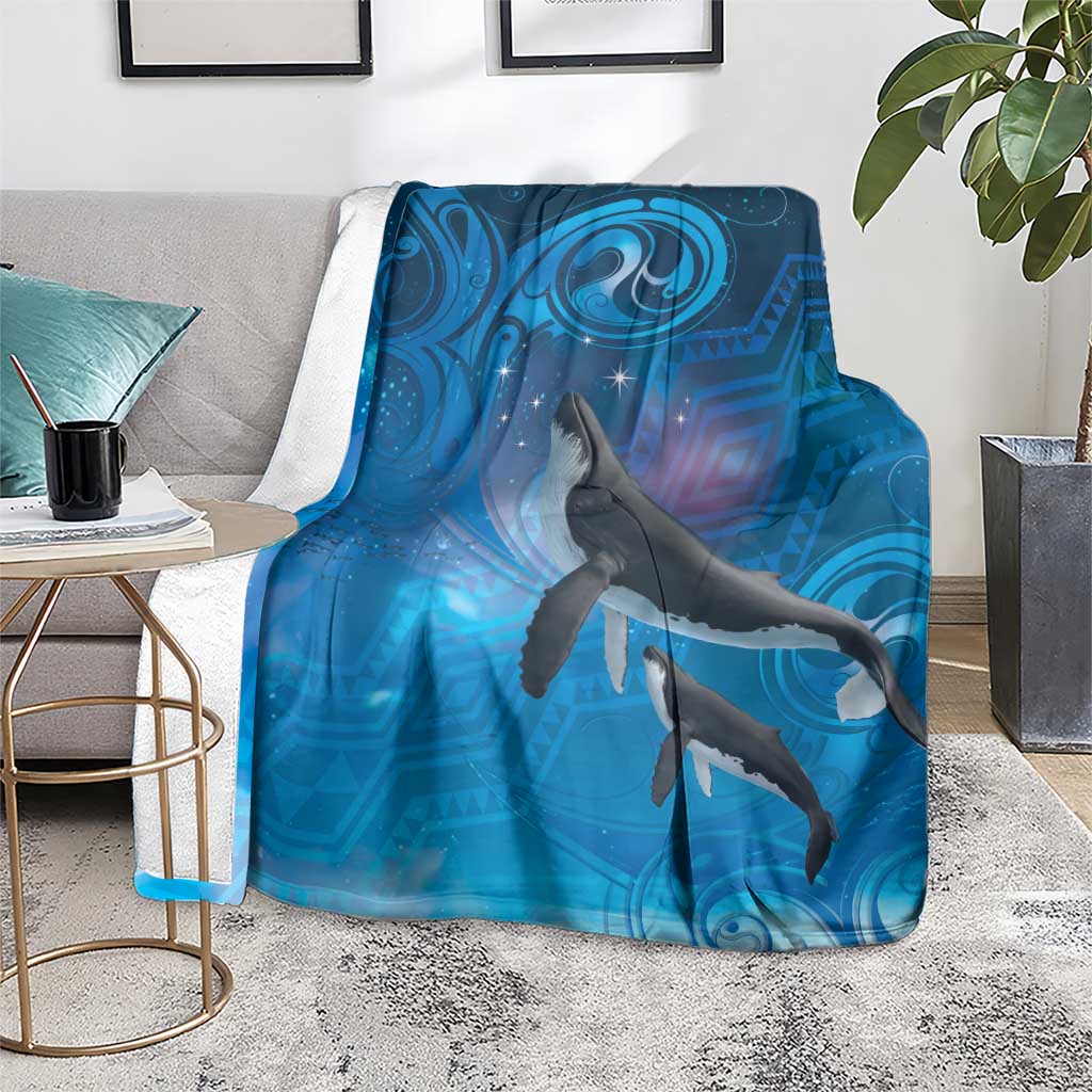 Paikea New Zealand Matariki Blanket Humpback Whale Taniko Motifs Ocean Vibes LT14 - Polynesian Pride
