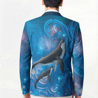 Paikea New Zealand Matariki Blazer Humpback Whale Taniko Motifs Ocean Vibes LT14 - Polynesian Pride