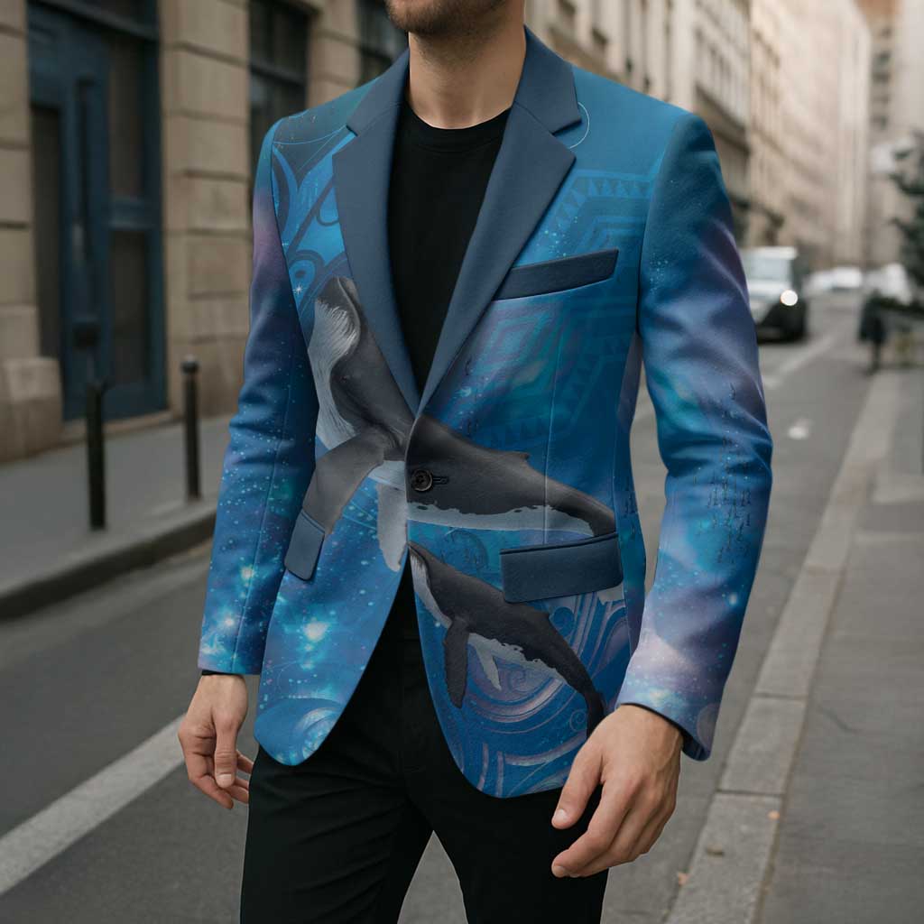 Paikea New Zealand Matariki Blazer Humpback Whale Taniko Motifs Ocean Vibes LT14 - Polynesian Pride