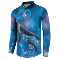 Paikea New Zealand Matariki Button Sweatshirt Humpback Whale Taniko Motifs Ocean Vibes LT14 - Polynesian Pride