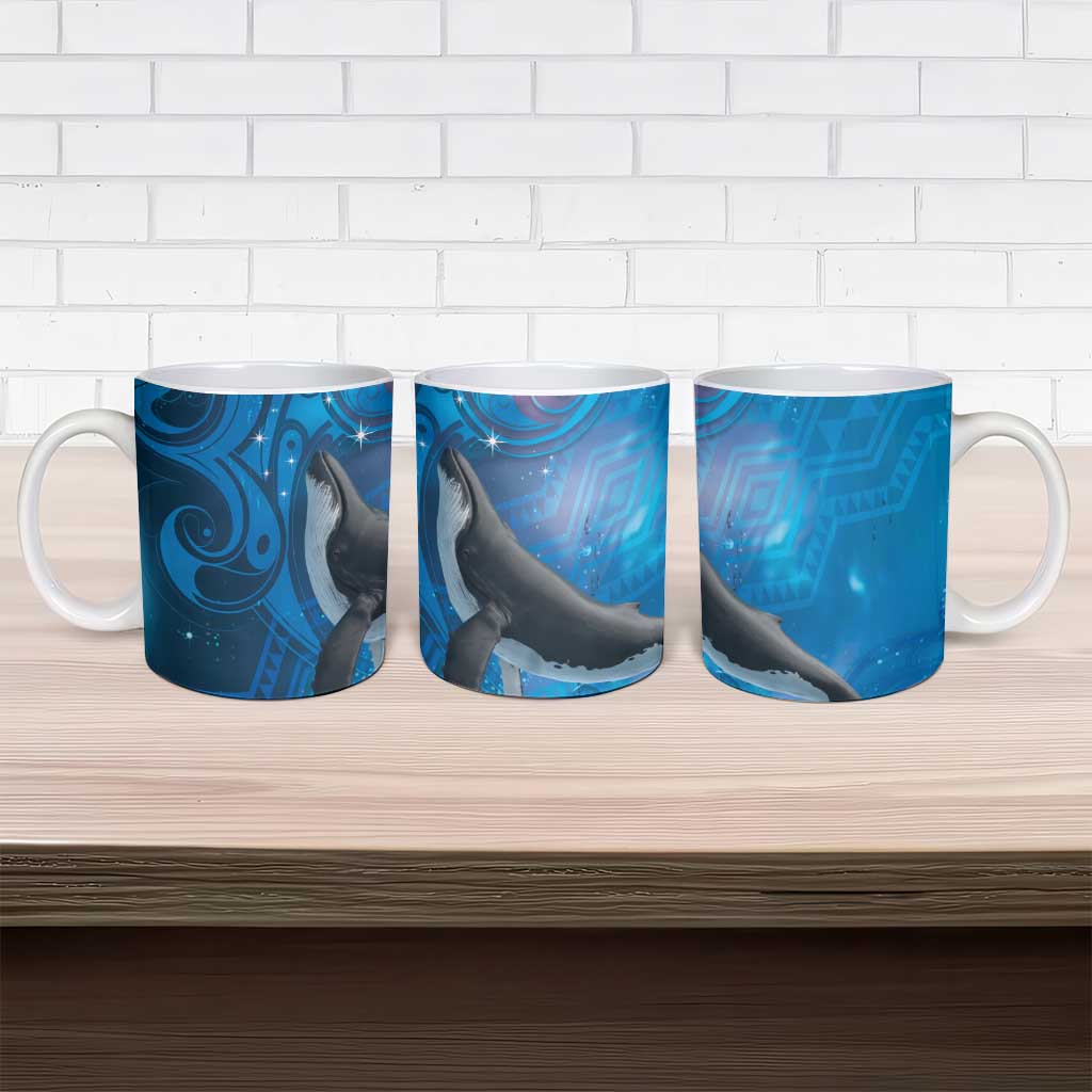 Paikea New Zealand Matariki Ceramic Mug Humpback Whale Taniko Motifs Ocean Vibes LT14 - Polynesian Pride