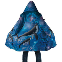 Paikea New Zealand Matariki Cloak Humpback Whale Taniko Motifs Ocean Vibes LT14 Unisex Blue - Polynesian Pride