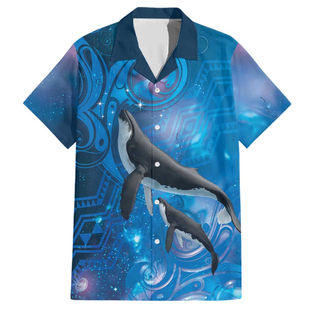 Paikea New Zealand Matariki Family Matching Summer Maxi Dress and Hawaiian Shirt Humpback Whale Taniko Motifs Ocean Vibes