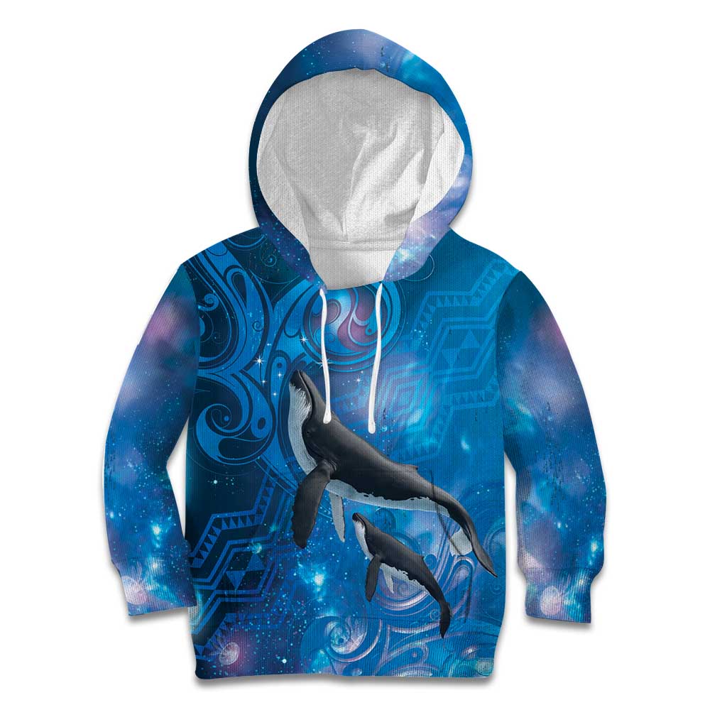Paikea New Zealand Matariki Kid Hoodie Humpback Whale Taniko Motifs Ocean Vibes