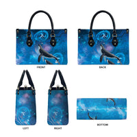 Paikea New Zealand Matariki Leather Bag Humpback Whale Taniko Motifs Ocean Vibes LT14 - Polynesian Pride
