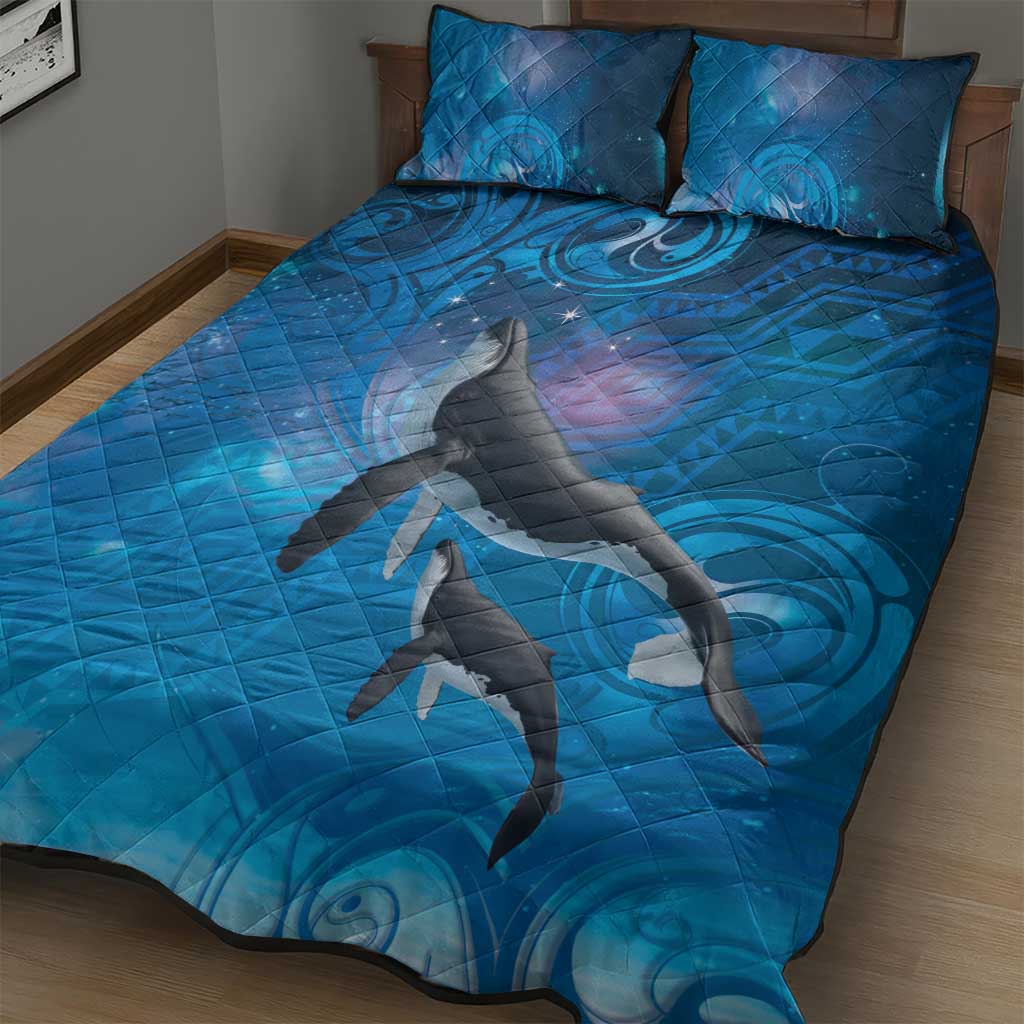 Paikea New Zealand Matariki Quilt Bed Set Humpback Whale Taniko Motifs Ocean Vibes LT14 - Polynesian Pride