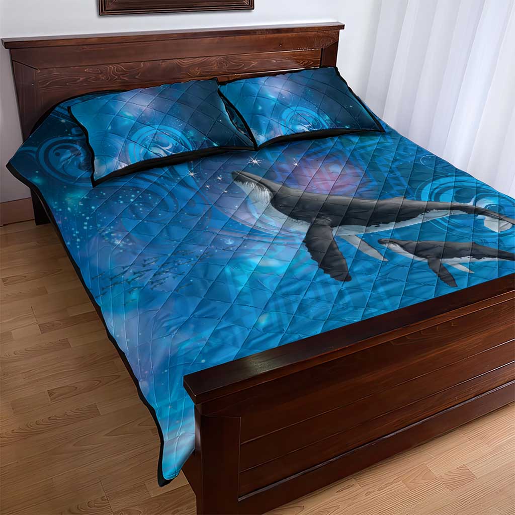 Paikea New Zealand Matariki Quilt Bed Set Humpback Whale Taniko Motifs Ocean Vibes LT14 - Polynesian Pride