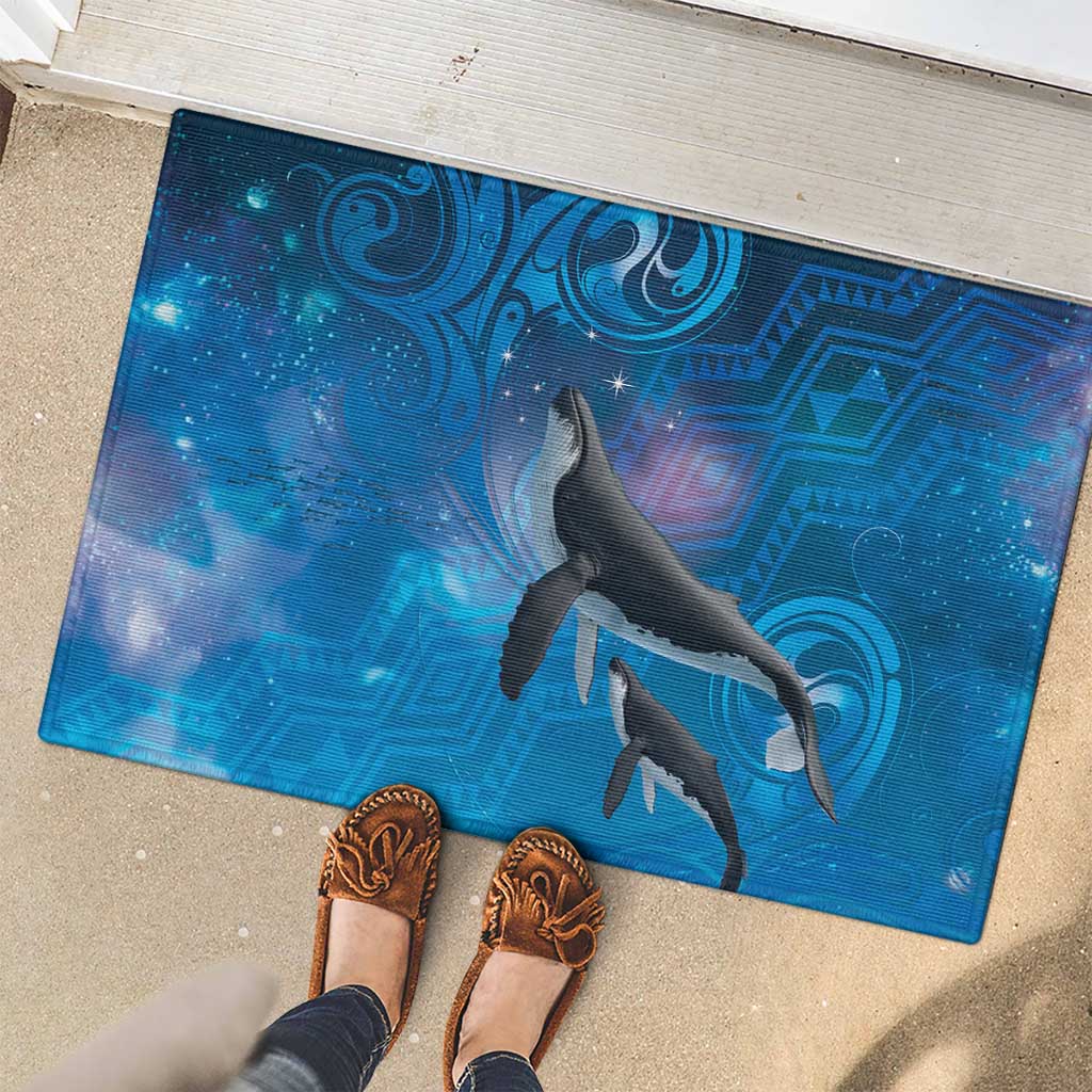 Paikea New Zealand Matariki Rubber Doormat Humpback Whale Taniko Motifs Ocean Vibes LT14 - Polynesian Pride