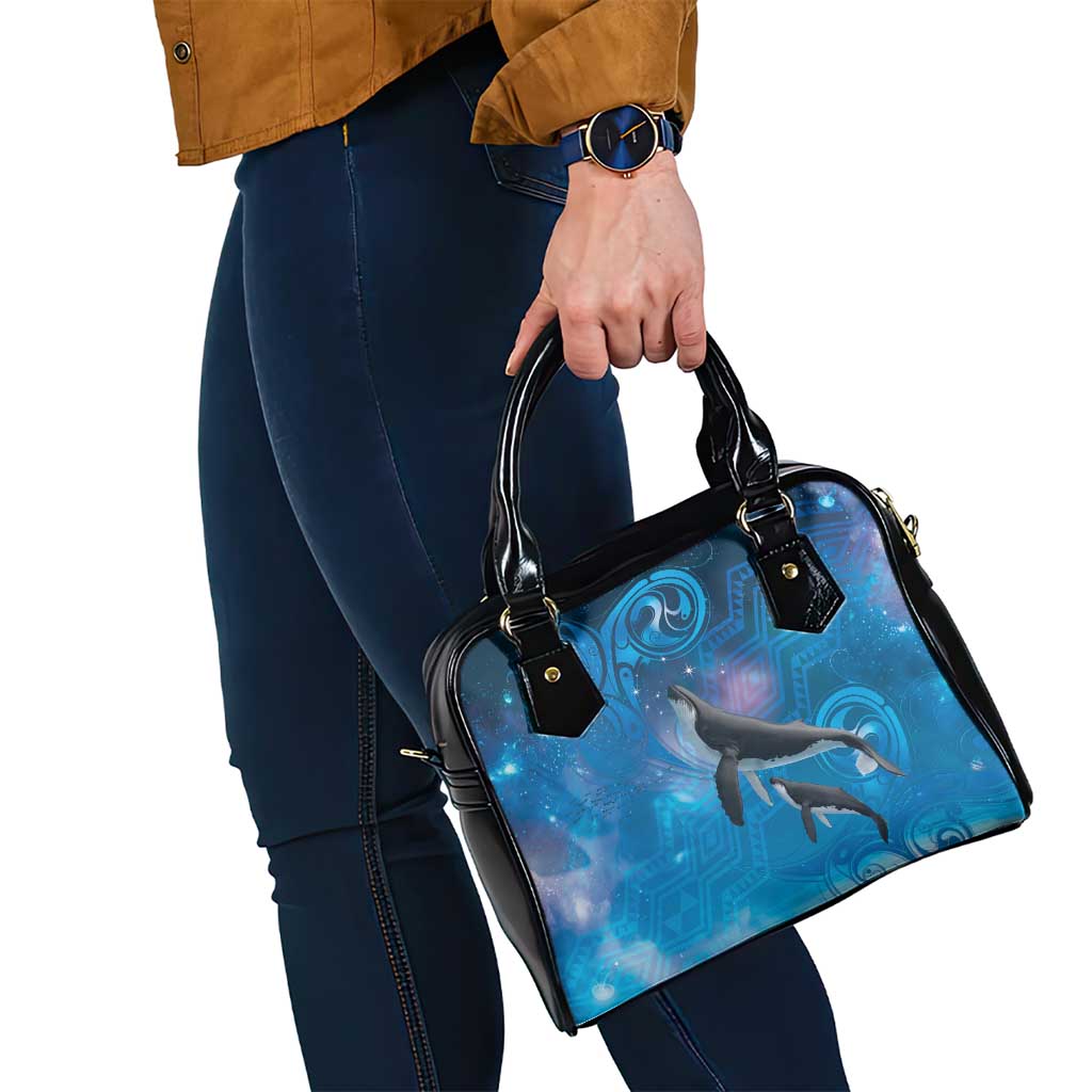 Paikea New Zealand Matariki Shoulder Handbag Humpback Whale Taniko Motifs Ocean Vibes LT14 - Polynesian Pride