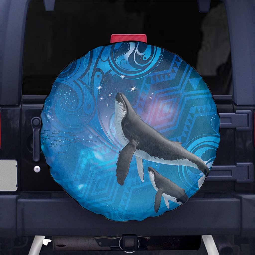 Paikea New Zealand Matariki Spare Tire Cover Humpback Whale Taniko Motifs Ocean Vibes
