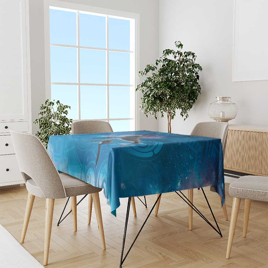 Paikea New Zealand Matariki Tablecloth Humpback Whale Taniko Motifs Ocean Vibes LT14 - Polynesian Pride