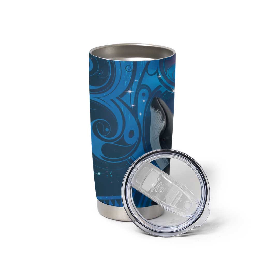 Paikea New Zealand Matariki Tumbler Cup Humpback Whale Taniko Motifs Ocean Vibes