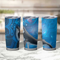 Paikea New Zealand Matariki Tumbler Cup Humpback Whale Taniko Motifs Ocean Vibes