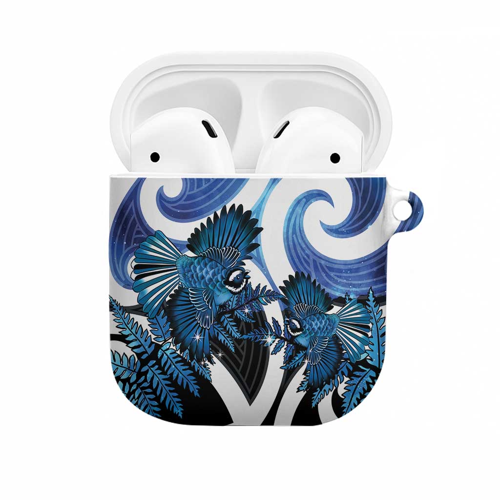 Piwakawaka New Zealand Matariki AirPods Case Maori New Year Silver Fern Blue Galaxy LT14 Blue - Polynesian Pride