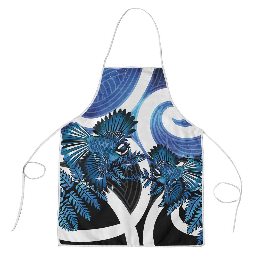 Piwakawaka New Zealand Matariki Apron Maori New Year Silver Fern Blue Galaxy LT14 Blue - Polynesian Pride