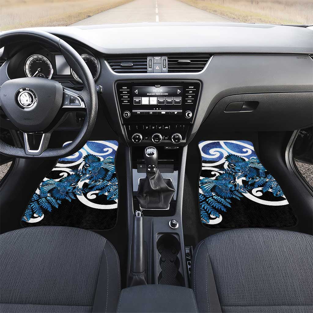 Piwakawaka New Zealand Matariki Car Mats Maori New Year Silver Fern Blue Galaxy