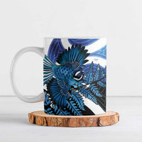 Piwakawaka New Zealand Matariki Ceramic Mug Maori New Year Silver Fern Blue Galaxy LT14 Blue - Polynesian Pride