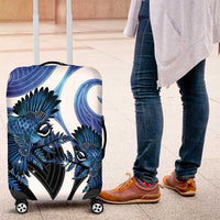 Piwakawaka New Zealand Matariki Luggage Cover Maori New Year Silver Fern Blue Galaxy