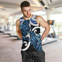 Piwakawaka New Zealand Matariki Men Tank Top Maori New Year Silver Fern Blue Galaxy