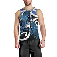 Piwakawaka New Zealand Matariki Men Tank Top Maori New Year Silver Fern Blue Galaxy