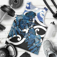 Piwakawaka New Zealand Matariki Men Tank Top Maori New Year Silver Fern Blue Galaxy